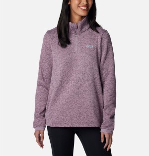 Purple Columbia PFG Reel Cozy Quarter Zip Women's Pullover | 45301ZIYW