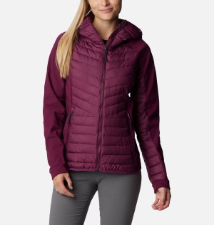 Purple Columbia Powder Lite Hybrid Hooded Women's Puffer Jacket | 29146FCAK