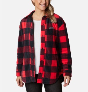 Red Columbia Benton Springs Shirt Women's Fleece Jacket | 20916IUKC