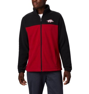 Red Columbia Collegiate Flanker III - Arkansas Men's Fleece Jacket | 48056SFYJ