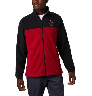 Red Columbia Collegiate Flanker III - Oklahoma Men's Fleece Jacket | 12485NKYJ