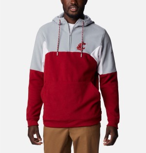 Red Columbia Collegiate Lodge Fleece - Washington State Men's Hoodie | 14358IGEQ