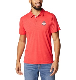 Red Columbia Collegiate Tech Trail - Ohio State Men's Polo Shirt | 96254VDBM