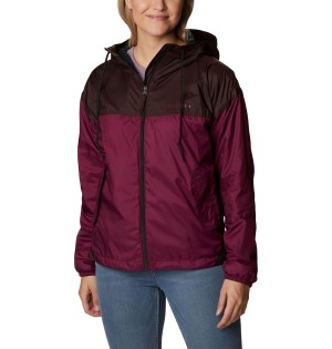 Red Columbia Flash Challenger Fleece Lined Jacket Women's Windbreaker | 85792FLRT