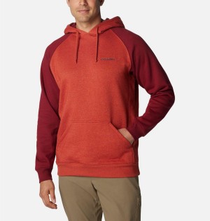 Red Columbia Hart Mountain II Men's Hoodie | 03471UZJE