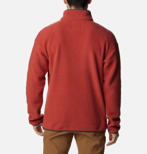 Red Columbia Helvetia Half Snap Fleece Men's Pullover | 35019JVGB