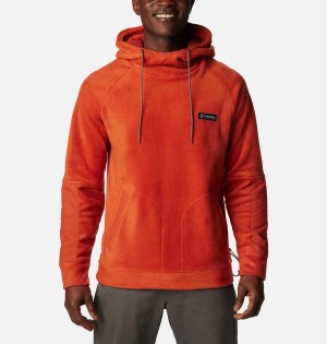 Red Columbia Hunterdon Fleece Men's Hoodie | 05497ELZQ