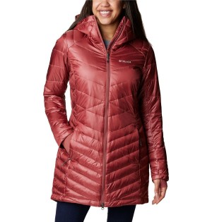 Red Columbia Joy Peak Mid Insulated Hooded Women's Puffer Jacket | 24108RSHC