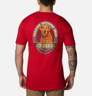 Red Columbia Kingston Graphic Men's T-Shirt | 71658SJWZ