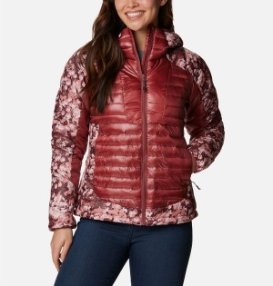 Red Columbia Labyrinth Loop Insulated Hooded Women's Puffer Jacket | 90452BZDN