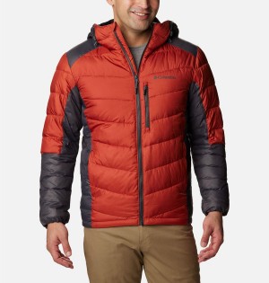 Red Columbia Labyrinth Loop Omni Heat Infinity Hooded Insulated Men's Puffer Jacket | 34859TWNR