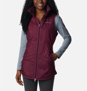 Red Columbia Mix It Around Long Women's Vest | 38609LOGE