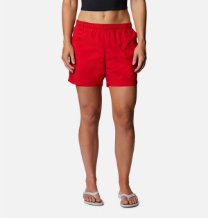 Red Columbia PFG Backcast Water Women's Shorts | 93715JREU