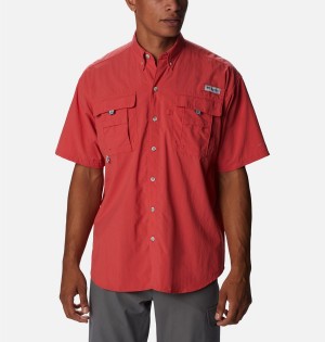 Red Columbia PFG Bahama II Short Sleeve Men's Shirt | 68307BGDQ