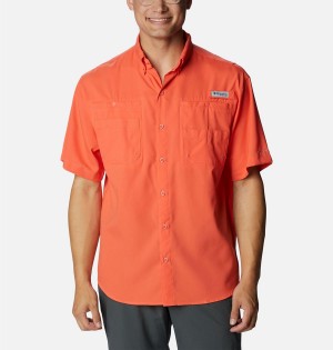 Red Columbia PFG Tamiami II Short Sleeve Men's Shirt | 17549NSLV