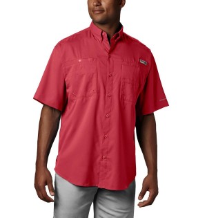 Red Columbia PFG Tamiami II Short Sleeve Men's Shirt | 78435PBIJ