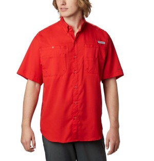 Red Columbia PFG Tamiami II Short Sleeve Men's Shirt | 92543TXRJ