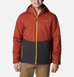 Red Columbia Point Park Insulated Men's Puffer Jacket | 46135WOFB