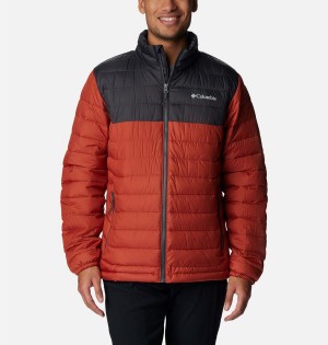 Red Columbia Powder Lite Insulated Men's Puffer Jacket | 91840KEGD