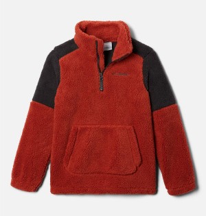 Red Columbia Rugged Ridge III Half Zip Sherpa Pullover Kids' Fleece | 81924PTOQ