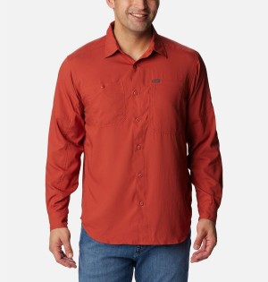 Red Columbia Silver Ridge Utility Lite Long Sleeve Men's Shirt | 61398ADVJ