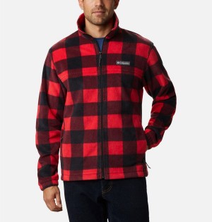 Red Columbia Steens Mountain Printed Men's Fleece Jacket | 17204UBVO