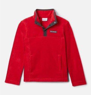 Red Columbia Steens Mountain Quarter Snap Pull-Over Kids' Fleece | 45231TSQJ