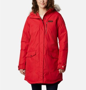 Red Columbia Suttle Mountain Long Insulated Women's Coats | 96415KUFE