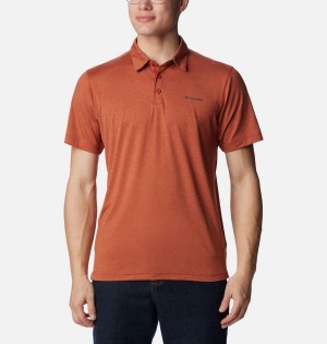 Red Columbia Tech Trail Men's Polo Shirt | 20391NHTR