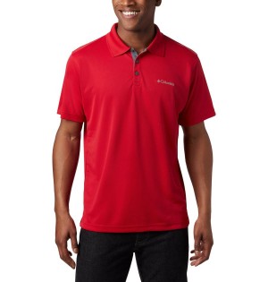 Red Columbia Utilizer Men's Polo Shirt | 24310GUHL