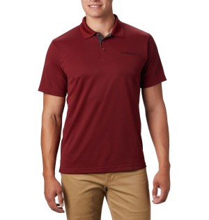 Red Columbia Utilizer Men's Polo Shirt | 50471CSAY