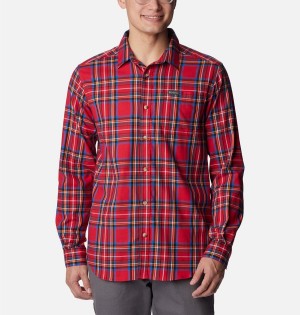 Red Columbia Vapor Ridge III Long Sleeve Men's Shirt | 49072YRZS