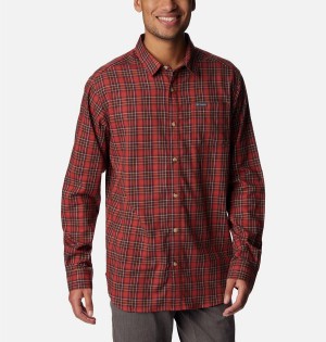 Red Columbia Vapor Ridge III Long Sleeve Men's Shirt | 89247ZSNI