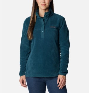 Turquoise Columbia Benton Springs Half Snap Fleece Women's Pullover | 86912DXTR