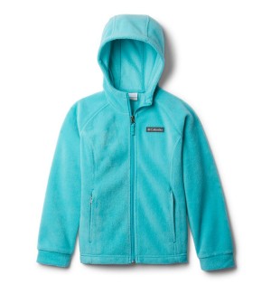 Turquoise Columbia Benton Springs II Hooded Fleece Kids' Jacket | 35427VKGL