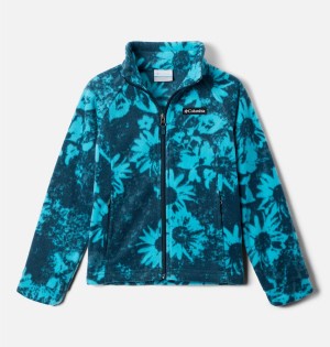 Turquoise Columbia Benton Springs II Printed Fleece Kids' Jacket | 85274JNSH