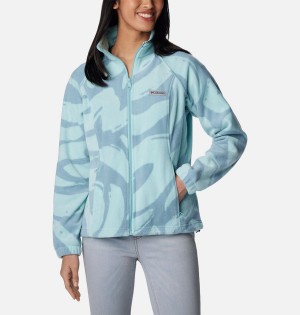 Turquoise Columbia Benton Springs Printed Full Zip Women's Fleece Jacket | 21374DYRF