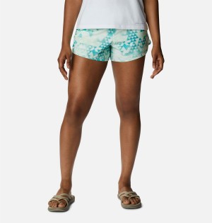 Turquoise Columbia Bogata Bay Stretch Printed Women's Shorts | 36714MNAL