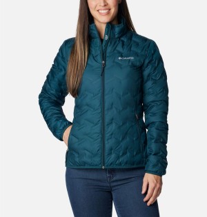 Turquoise Columbia Delta Ridge Women's Puffer Jacket | 91507FMEG