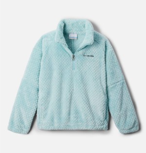 Turquoise Columbia Fire Side II Half-Zip Sherpa Kids' Fleece | 31078HYTZ