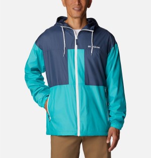 Turquoise Columbia Flash Challenger Lined Men's Windbreaker | 85240MKVC