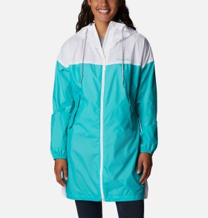 Turquoise Columbia Flash Challenger Long Jacket Women's Windbreaker | 45308KOXV