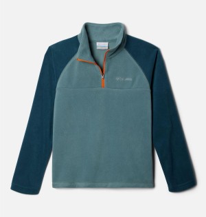 Turquoise Columbia Glacial Quarter Zip Pullover Kids' Fleece | 29574RSAD