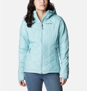 Turquoise Columbia Heavenly Hooded Women's Puffer Jacket | 91827AQLP