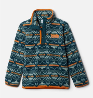 Turquoise Columbia Helvetia Half Snap Pullover Kids' Fleece | 90372GUNI