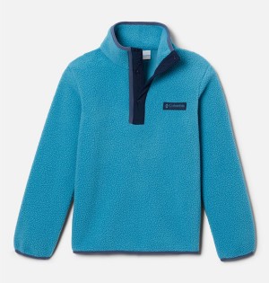 Turquoise Columbia Helvetia Half Snap Pullover Kids' Fleece | 13940RSPT