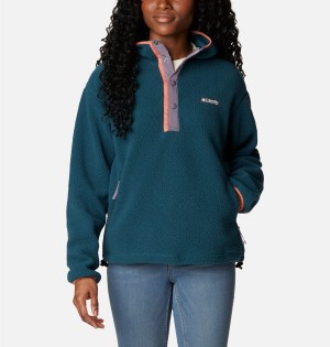 Turquoise Columbia Helvetia Hoodie Women's Pullover | 89724LWUC