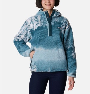 Turquoise Columbia Helvetia Hoodie Women's Pullover | 61792QBWY