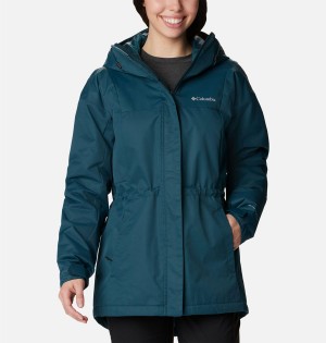 Turquoise Columbia Hikebound Long Insulated Women's Puffer Jacket | 82754LZOJ