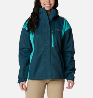 Turquoise Columbia Hikebound Women's Rain Jacket | 41892KYFH